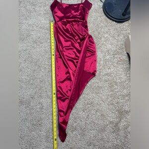 Dark Red Satin Maxi Dress